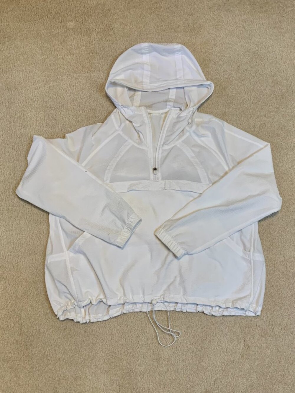 LULULEMON Pack Light 1/2 Zip Pullover Windbreaker Jacket - White Sz L/XL